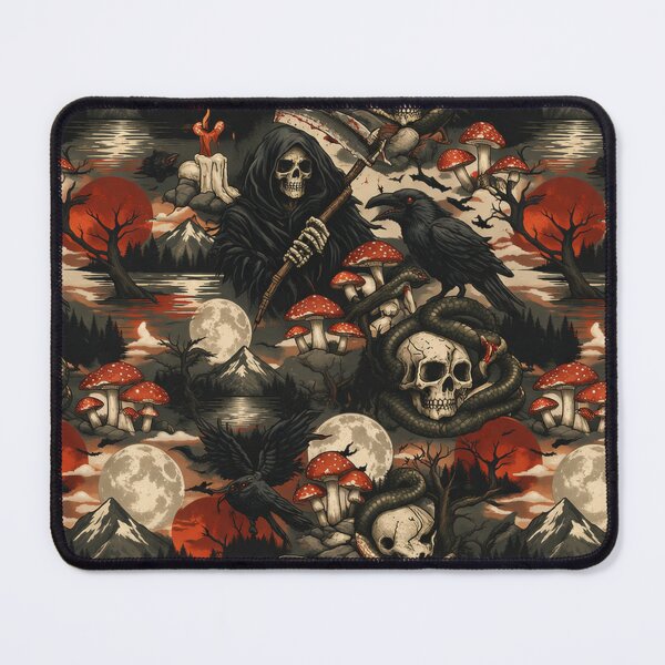 Item preview, Grimdark Occult Skull Raven designed and sold by Forged in the Warp.