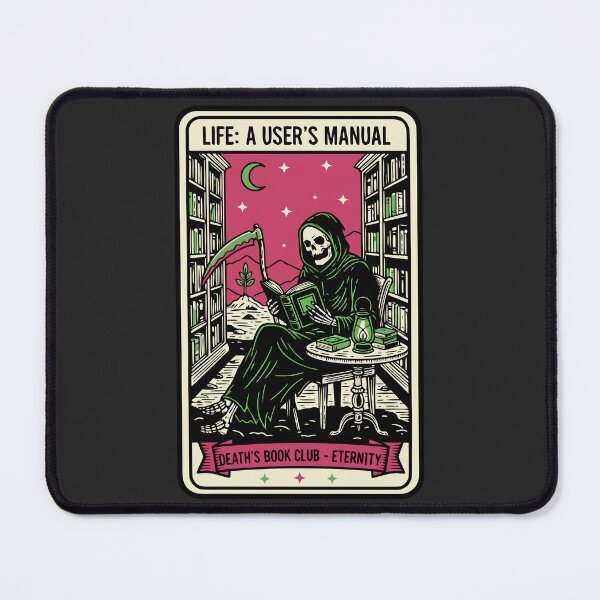 Item preview, "Death's Book Club" Funny Grim Reaper Reading Tarot Card designed and sold by Cipher & Soul.