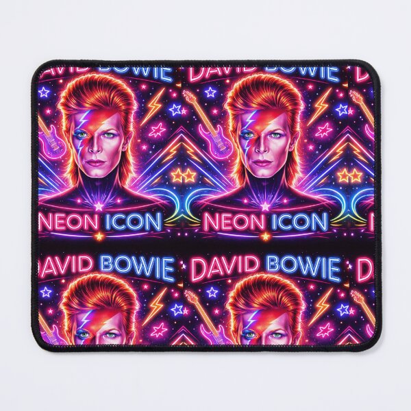 Item preview, David Bowie Neon Icon – Futuristic Comic Style Portrait in Vibrant 1:1 Glow designed and sold by SHOCAMPOS DESIGNS .