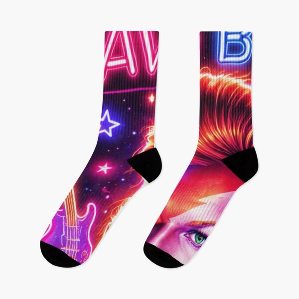 Item preview, David Bowie Neon Icon – Futuristic Comic Style Portrait in Vibrant 1:1 Glow designed and sold by SHOCAMPOS DESIGNS .