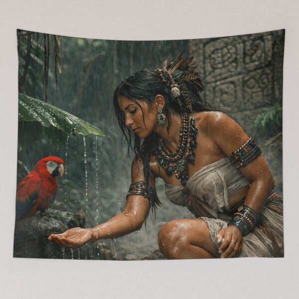 Item preview, Rainforest Goddess Feeding Parrot designed and sold by INFINISHE.