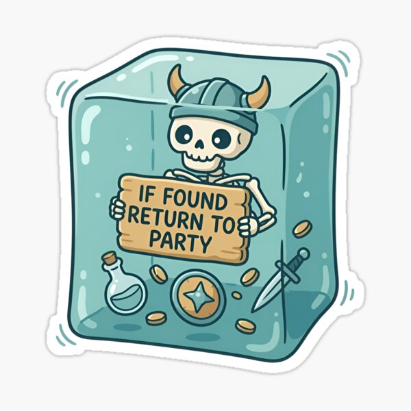 Cute If Found Return To Party Gelatinous Cube RPG Sticker