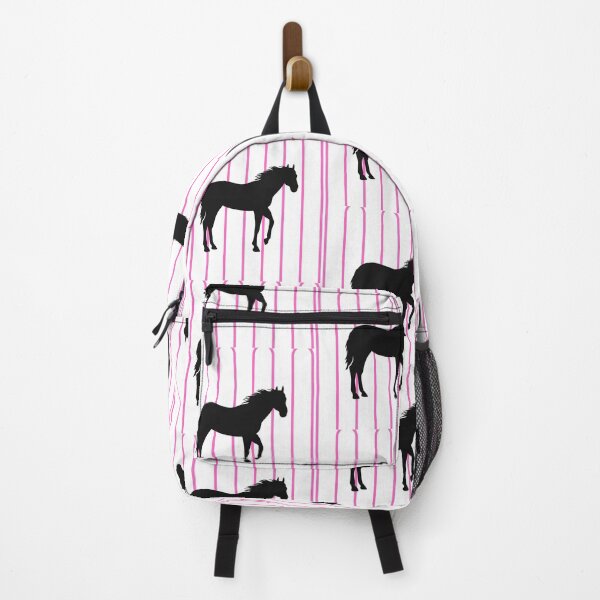 Item preview, Minimalist Black Horse Silhouette with Pink Stripes designed and sold by Theselinara.
