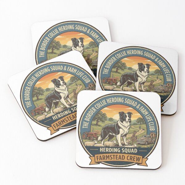 Item preview, Border Collie Herding Squad - Vintage Farmstead Crew Life Club designed and sold by FarDesign.