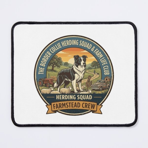Item preview, Border Collie Herding Squad - Vintage Farmstead Crew Life Club designed and sold by FarDesign.