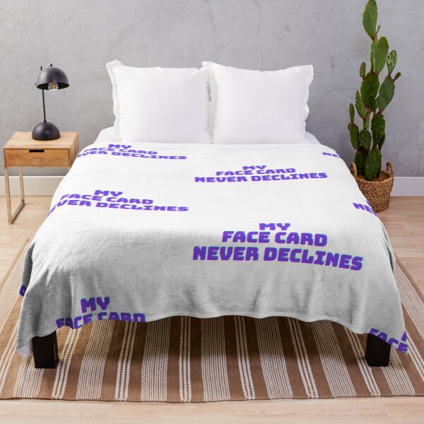 Item preview, My Face Card Never Declines - Purple Y2K Typography designed and sold by Hidden Relic Muse.
