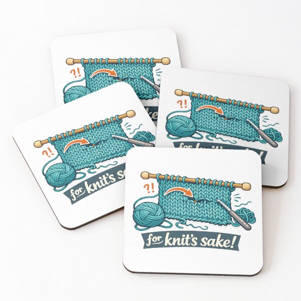 Item preview, For Knit's Sake! Knitting Meme designed and sold by Coral Surprise Studio | Playful & Dreamy Designs.