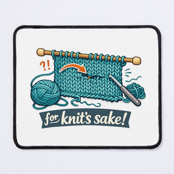 Item preview, For Knit's Sake! Knitting Meme designed and sold by Coral Surprise Studio | Playful & Dreamy Designs.