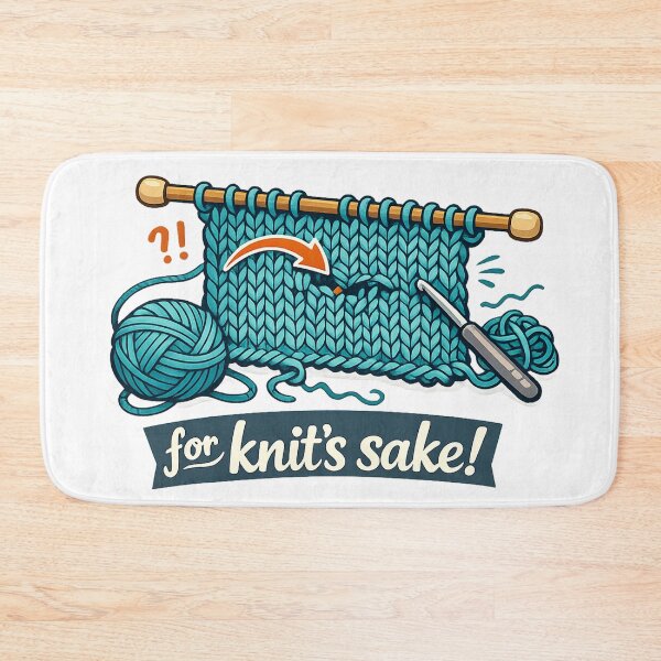 Item preview, For Knit's Sake! Knitting Meme designed and sold by Coral Surprise Studio | Playful & Dreamy Designs.