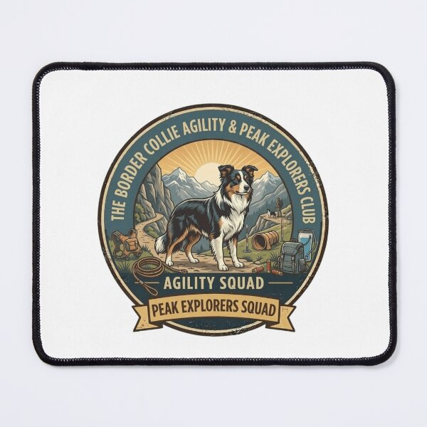 Item preview, Border Collie Agility Squad - Peak Explorers Club Mountain Adventure designed and sold by FarDesign.
