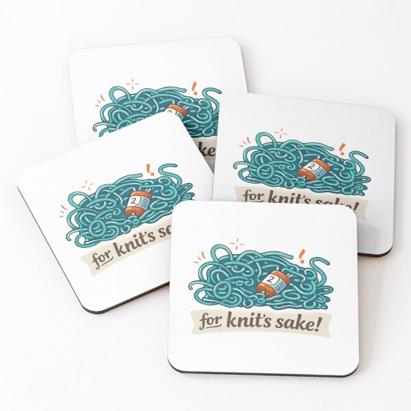 Item preview, For Knit's Sake! Knitting Joke designed and sold by Coral Surprise Studio | Playful & Dreamy Designs.