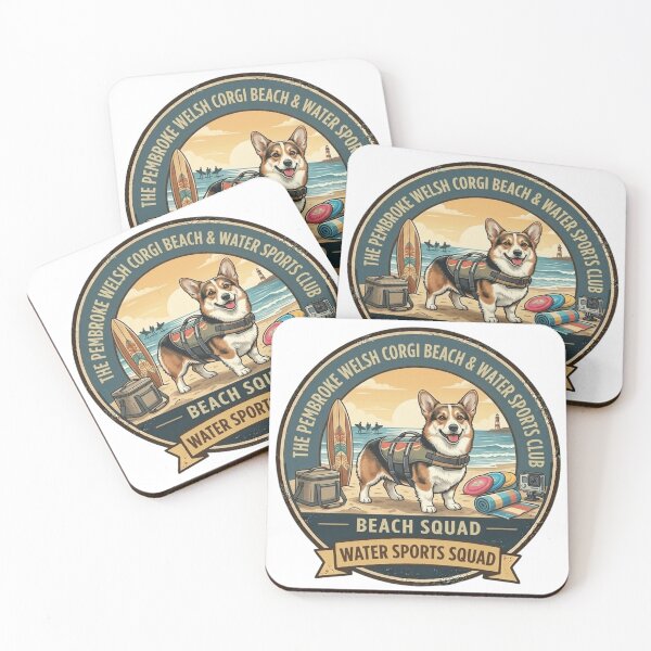 Item preview, Corgi Beach Squad - Water Sports Club Vintage Surf Badge designed and sold by FarDesign.