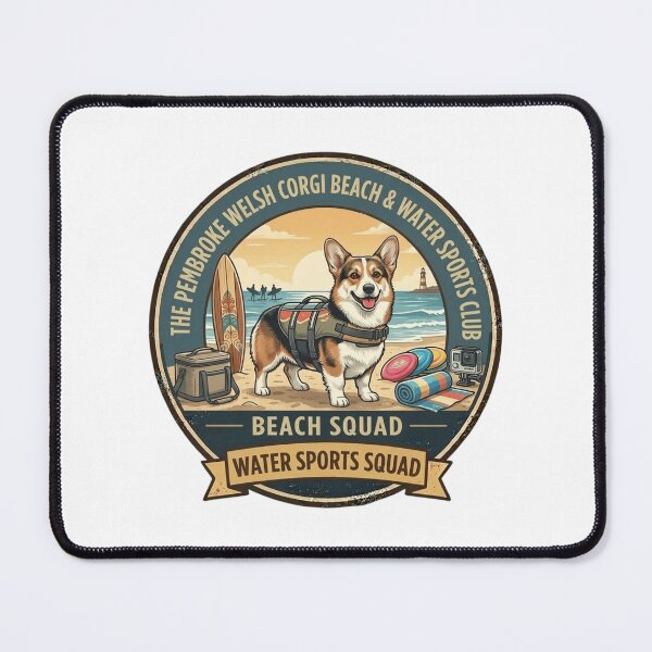 Item preview, Corgi Beach Squad - Water Sports Club Vintage Surf Badge designed and sold by FarDesign.