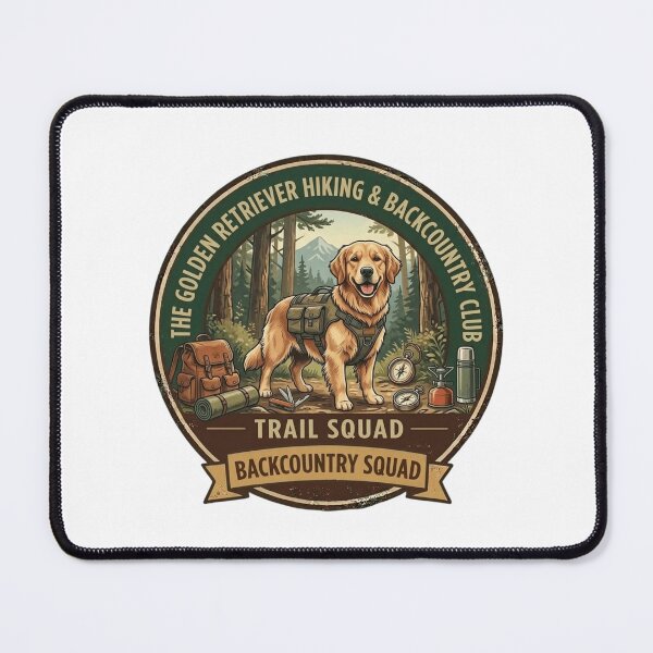 Item preview, Golden Retriever Hiking Club - Backcountry Trail Squad Adventure Badge designed and sold by FarDesign.