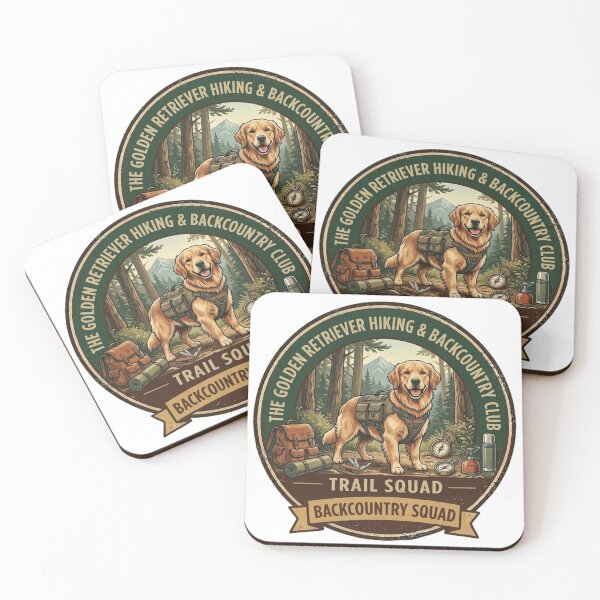 Item preview, Golden Retriever Hiking Club - Backcountry Trail Squad Adventure Badge designed and sold by FarDesign.