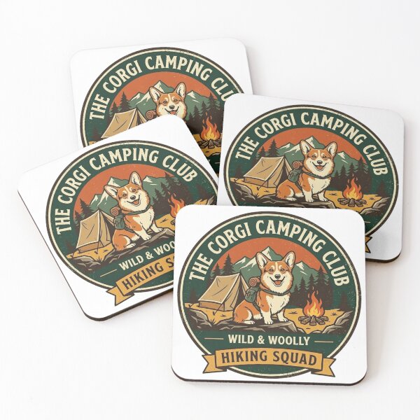Item preview, Corgi Camping Club - Wild and Woolly Hiking Squad Adventure Badge designed and sold by FarDesign.