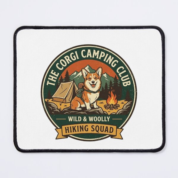 Item preview, Corgi Camping Club - Wild and Woolly Hiking Squad Adventure Badge designed and sold by FarDesign.