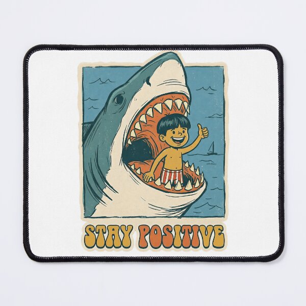 Item preview, Stay Positive Shark Attack Retro Vintage Funny Kids Book designed and sold by EKHOAISTORE.