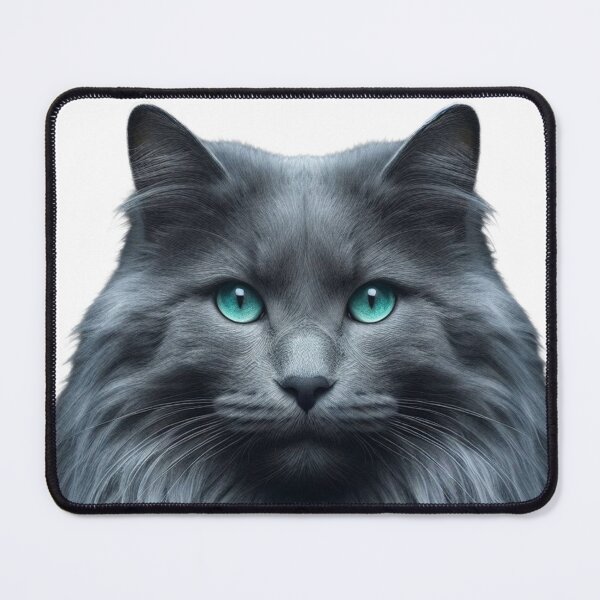 Item preview, Beautiful Nebelung Cat Emerald Eyes Silver Fur Portrait designed and sold by lKenima.