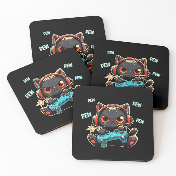 Item preview, Funny Gamer Cat - Angry Black Cat Gaming with Controller designed and sold by MOFAPPAREL.