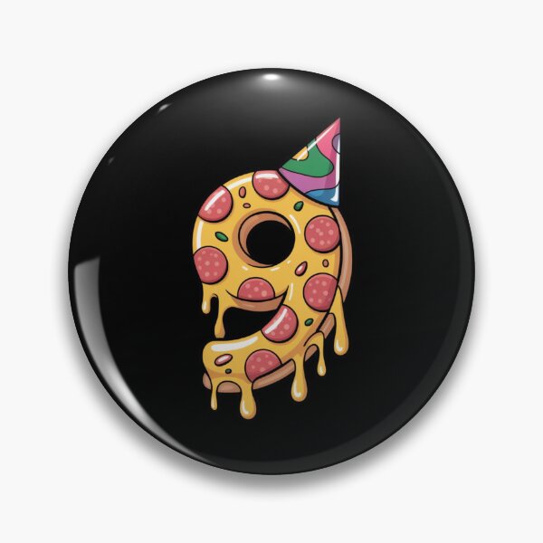 Item preview, Pizza Theme Nine Birthday Party Funny Food Cartoon Design designed and sold by MagicSD Designs.