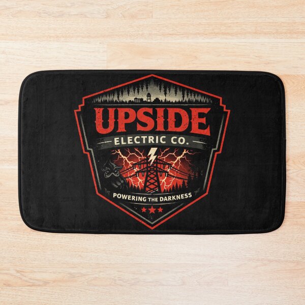 Item preview, Upside Electric Co Shirt Vintage Horror Utility Graphic Lightning Badge Tee designed and sold by GhostDawgs.