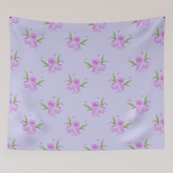 Item preview, Lilac Cherry Blossom Seamless Pattern - Minimal Sakura Floral Design designed and sold by Hikari-Suigetsu.