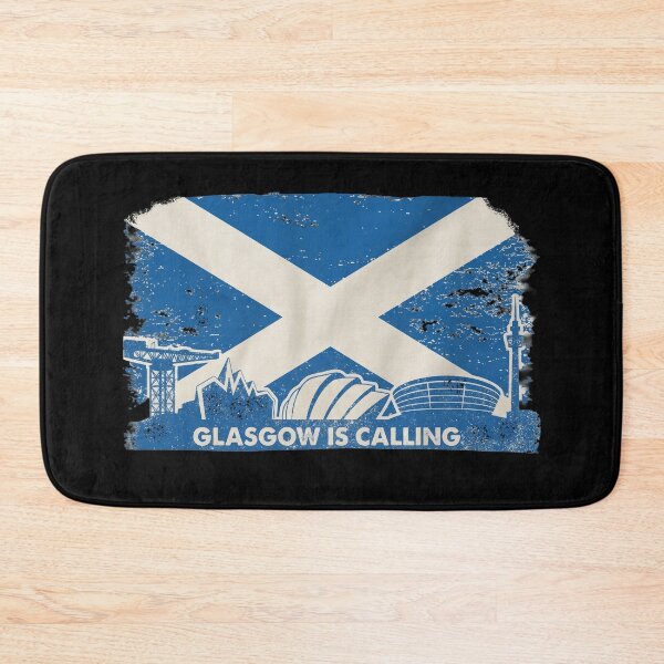 Item preview, Glasgow Is Calling | Vintage Scottish Saltire & Skyline Graphic Art designed and sold by Loom on the Loch.