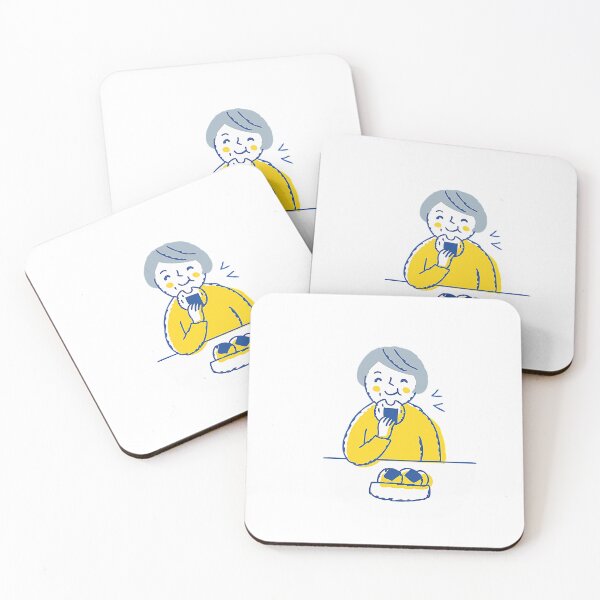 Item preview, Elderly Woman Enjoying Rice Balls Illustration designed and sold by Creatby7030.
