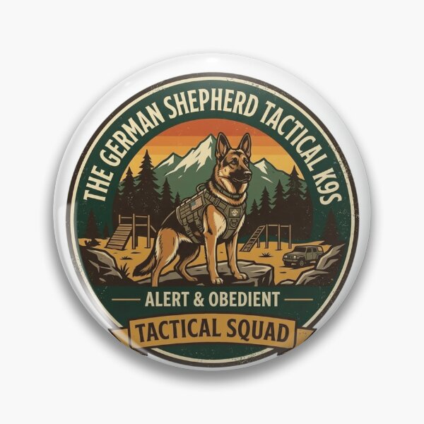 Item preview, Tactical German Shepherd K9 Badge - Alert & Obedient Squad designed and sold by FarDesign.
