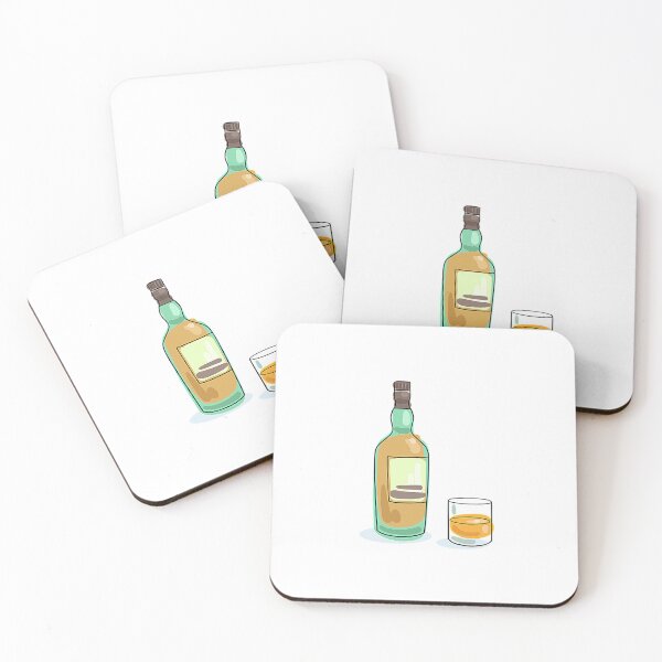 Item preview, Hand-Drawn Whiskey Bottle and Glass Set designed and sold by Creatby7030.