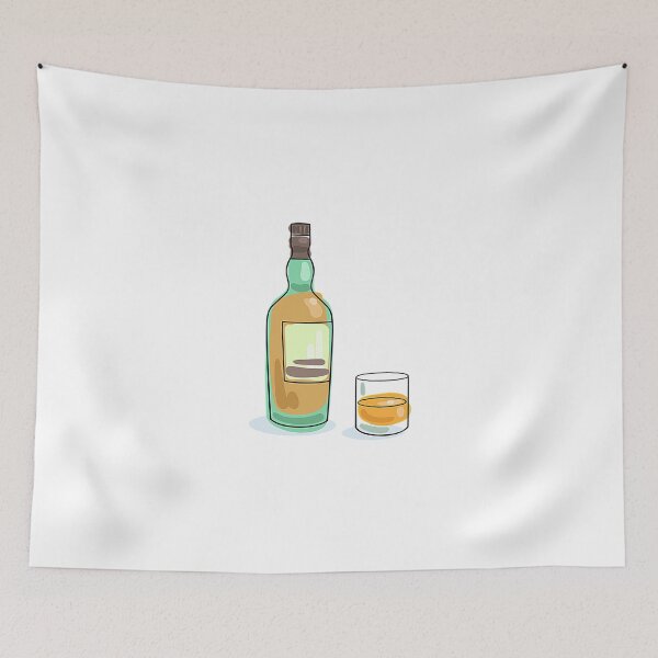 Item preview, Hand-Drawn Whiskey Bottle and Glass Set designed and sold by Creatby7030.