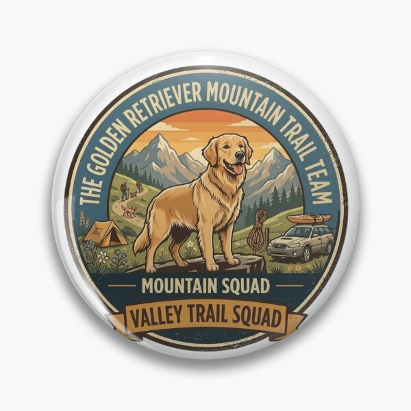 Item preview, Golden Retriever Mountain Trail Team - Valley Trail Squad Badge designed and sold by FarDesign.