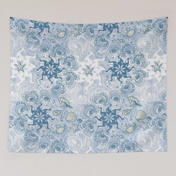 Item preview, Boho Beach Blue Mandala Garland designed and sold by kobyakov.