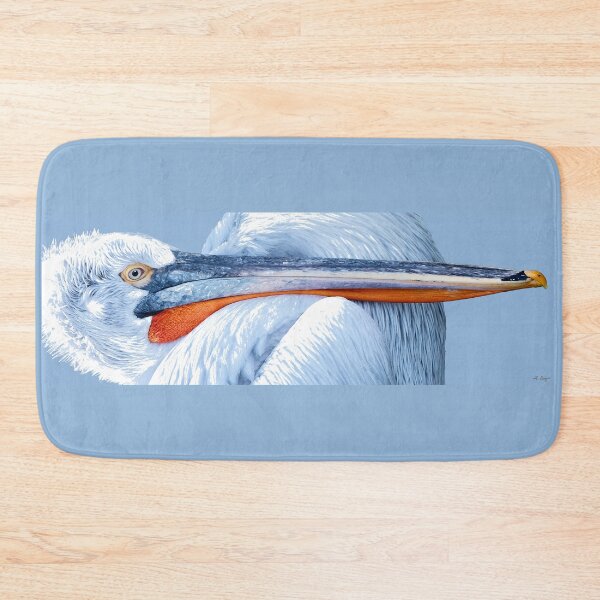 Item preview, White Pelican Bird Blue Tropical Beach Coastal Art designed and sold by Sharon Cummings Art.