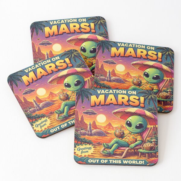 Item preview, Martian Vacation Postcard Bliss designed and sold by Pixel Junkies Studio.