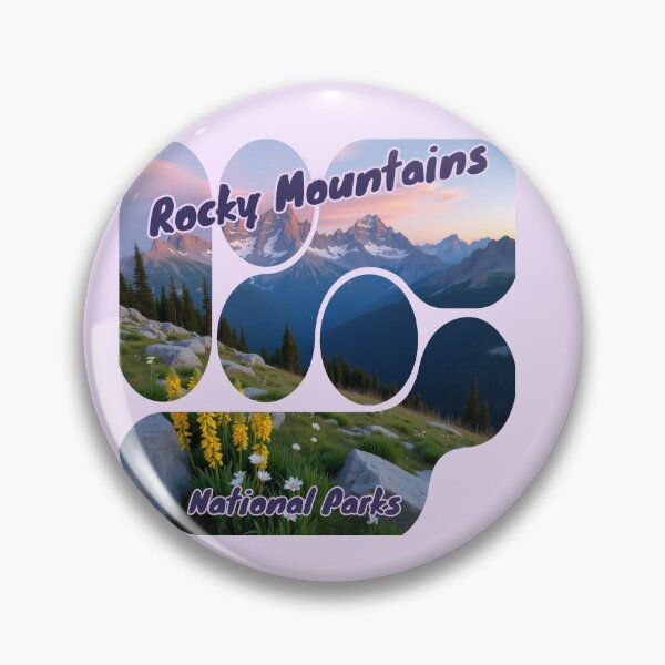 Item preview, Rocky Mountains National Parks - Geometric Alpine Triptych - Peaks & Petals Prism Landscape  designed and sold by PriyaMagic.