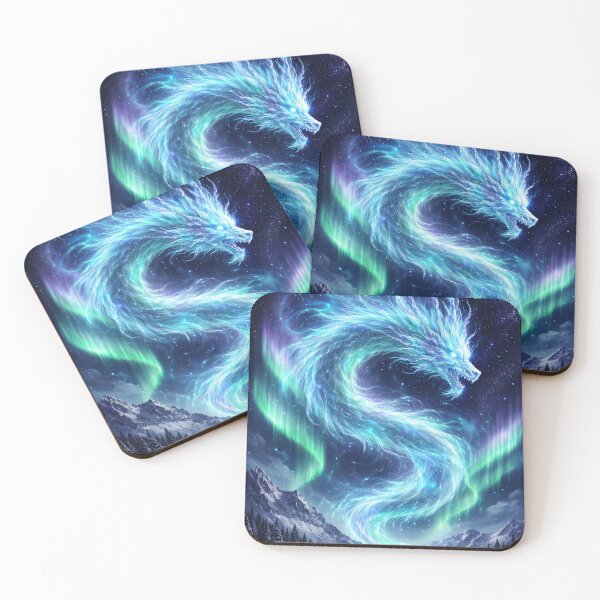 Item preview, Aurora Spirit Dragon Over Frozen Lake – Northern Lights Dragon, Celestial Dragon Art, Magical Winter Dragon, Ethereal Fantasy Illustration designed and sold by DrakariArt.