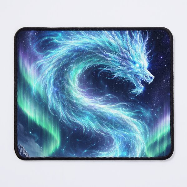 Item preview, Aurora Spirit Dragon Over Frozen Lake – Northern Lights Dragon, Celestial Dragon Art, Magical Winter Dragon, Ethereal Fantasy Illustration designed and sold by DrakariArt.