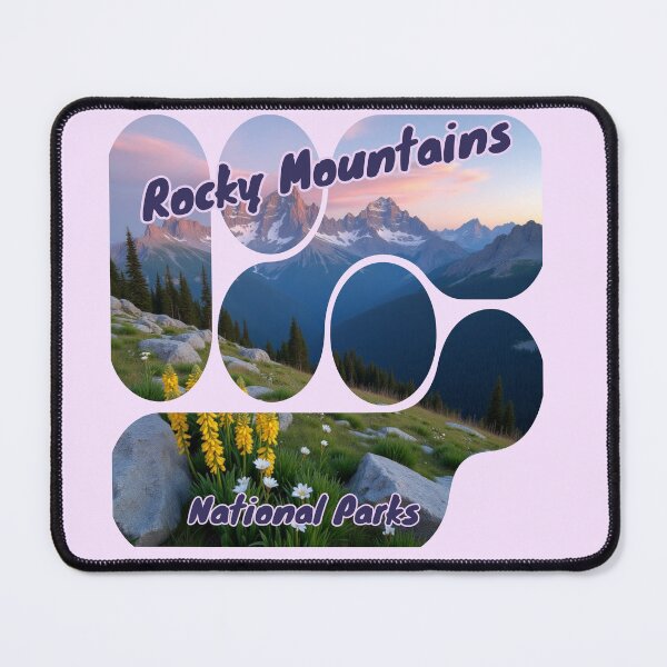 Item preview, Rocky Mountains National Parks - Geometric Alpine Triptych - Peaks & Petals Prism Landscape  designed and sold by PriyaMagic.