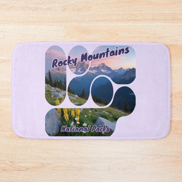 Item preview, Rocky Mountains National Parks - Geometric Alpine Triptych - Peaks & Petals Prism Landscape  designed and sold by PriyaMagic.