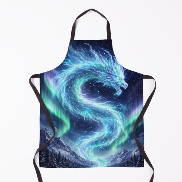 Item preview, Aurora Spirit Dragon Over Frozen Lake – Northern Lights Dragon, Celestial Dragon Art, Magical Winter Dragon, Ethereal Fantasy Illustration designed and sold by DrakariArt.