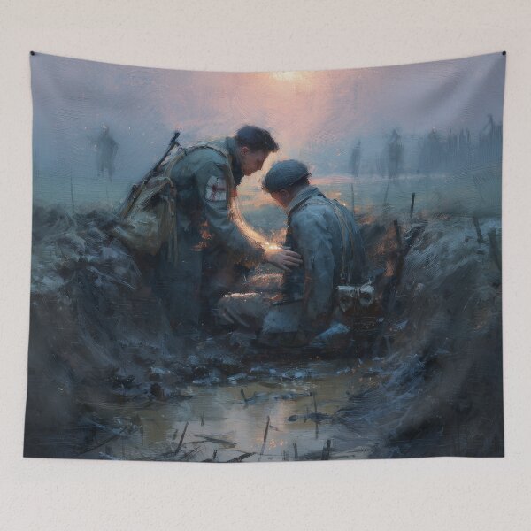 Item preview,  Medic in the Trenches at Dusk designed and sold by Rtymer.
