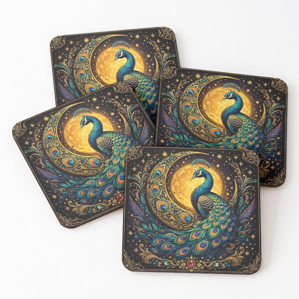 Item preview, Celestial Peacock Moon Elegance designed and sold by Pixel Junkies Studio.