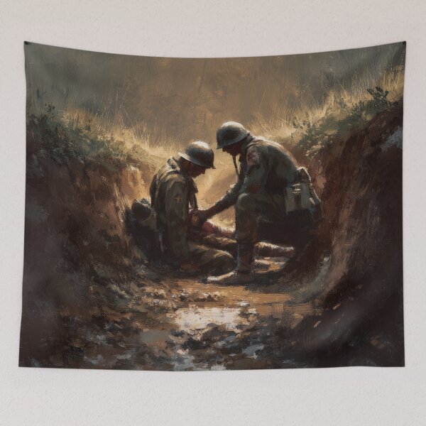 Item preview, Medic in the Trenches at Dusk designed and sold by Rtymer.