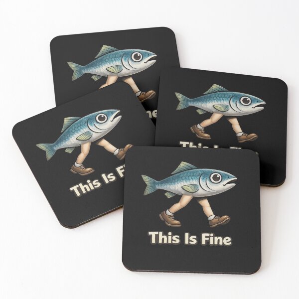 Item preview, This Is Fine Fish Meme Funny Anxiety Walking Fish Shirt designed and sold by HubCreates.