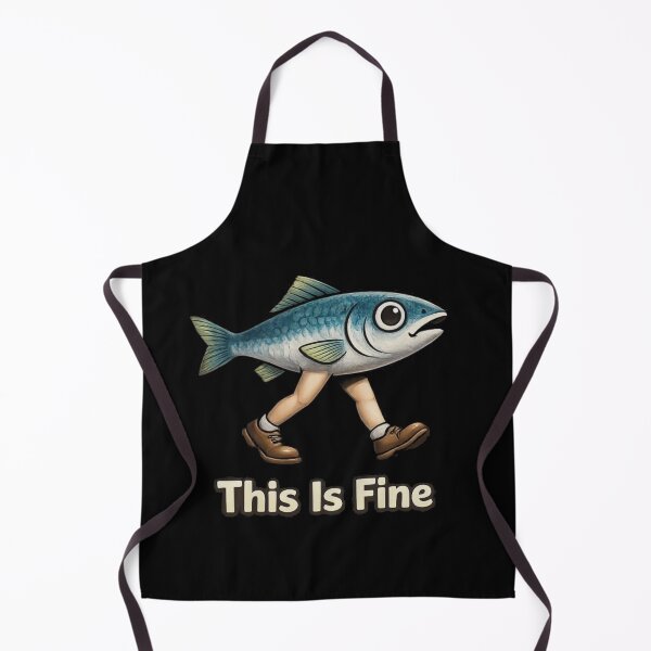 Item preview, This Is Fine Fish Meme Funny Anxiety Walking Fish Shirt designed and sold by HubCreates.
