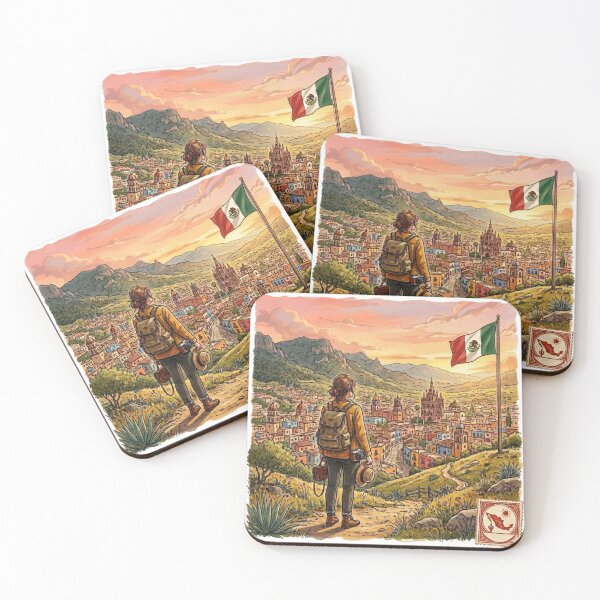 Item preview, Vintage Solo Female Travel Mexico - Pueblo Magico Adventure Art designed and sold by Bloom & Quiet .