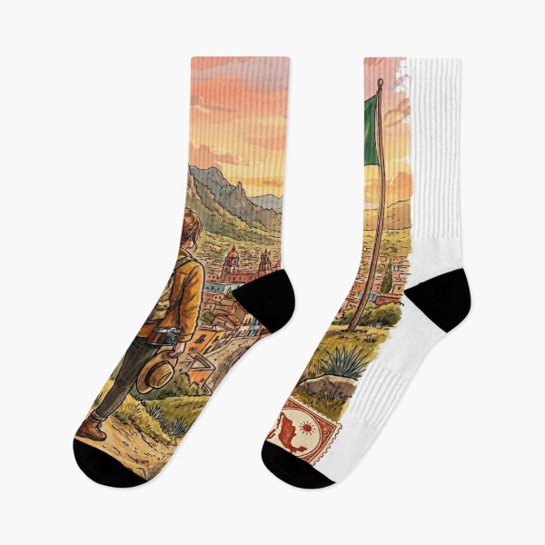Item preview, Vintage Solo Female Travel Mexico - Pueblo Magico Adventure Art designed and sold by Bloom & Quiet .