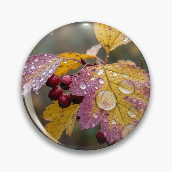Item preview, Hawthorn Leaves and Berries in the Rain designed and sold by Tridentulus.